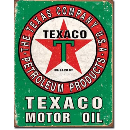 Texaco Motor Oil Tin Sign