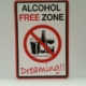 Alcohol Free Zone Road Sign