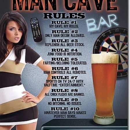 Man Cave Rules Tin Sign