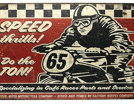 Speed Thrills Tin Sign 