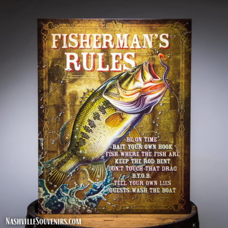 Fisherman's Rules Tin Sign 