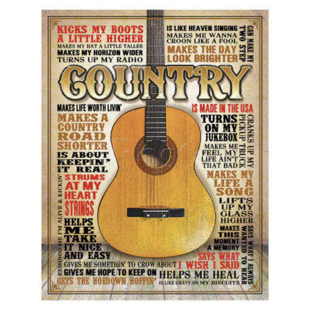 Country Music is Made in USA Tin Sign 