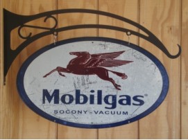 Mobilgas Double Sided Swing Sign