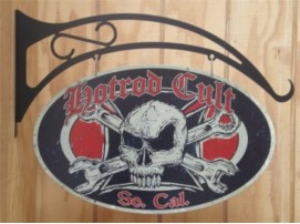 Hot Rod Cult Double Sided Swing Sign