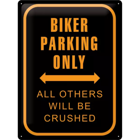 Biker Parking Only Embossed Tin Plate Sign