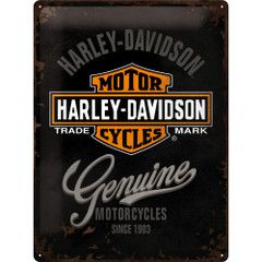 Harley Davidson  Genuine Embossed Tin Plate Sign