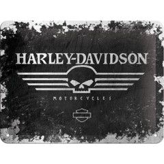 Harley Davidson Skull Embossed Tin Plate Sign