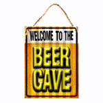 Beer Cave Corrugated Tin Sign