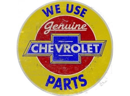 Chevrolet Genuine Parts Round Tin Sign