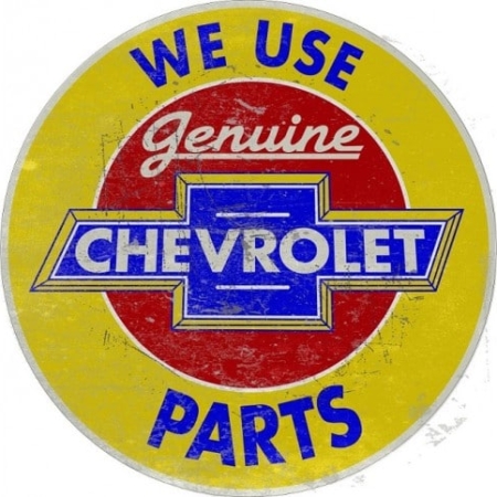 Chevrolet Genuine Parts Round Tin Sign (80cm)