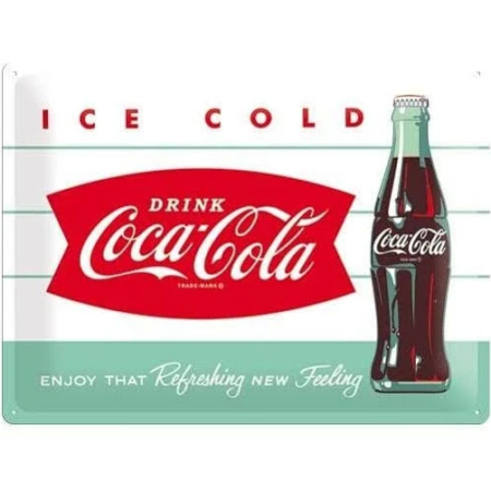 Coca-Cola Ice Cold Tin Plate Sign