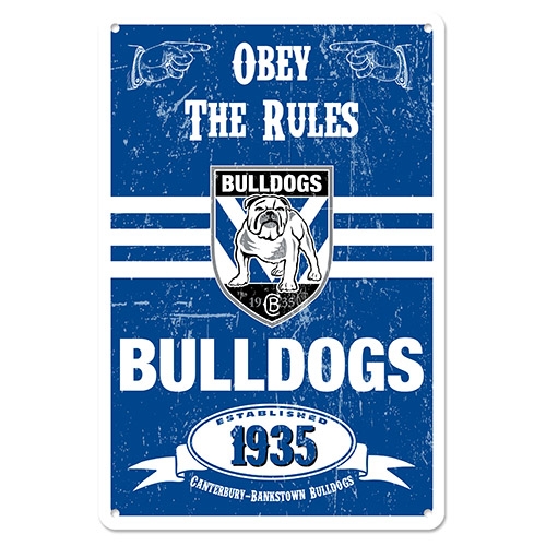 NRL Bulldogs Retro Tin Sign