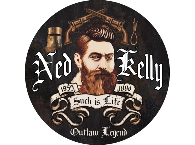 Ned Kelly Round Tin Sign