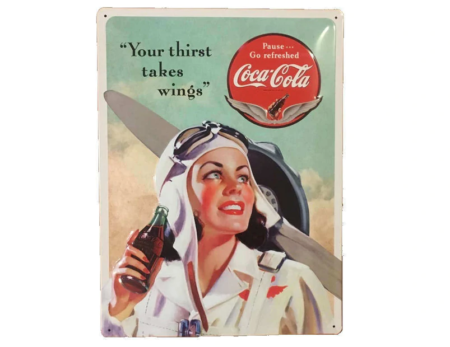 Coca Cola Wings Tin Plate Sign