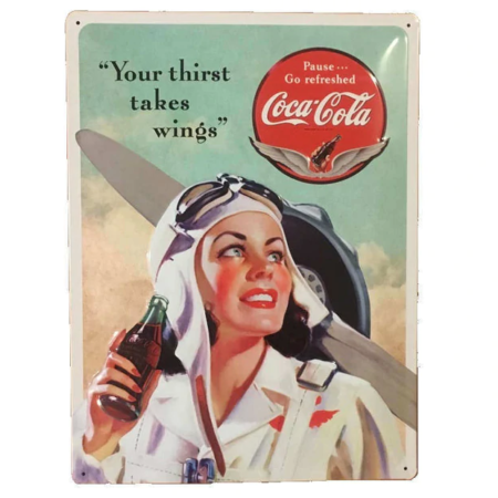 Coca Cola Wings Tin Plate Sign