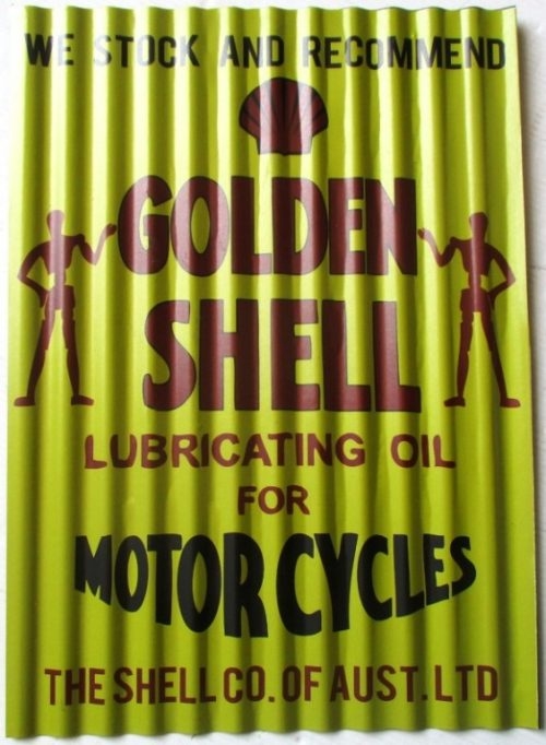 Golden Shell Corrugated Tin-Sign