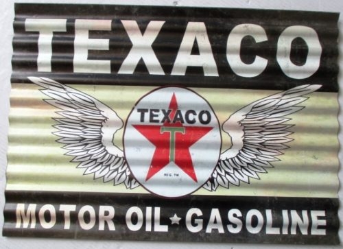 Texaco-Wings Corrugated Tin Sign