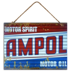 AMPOL Motor-Oil Corrugated Tin-Sign