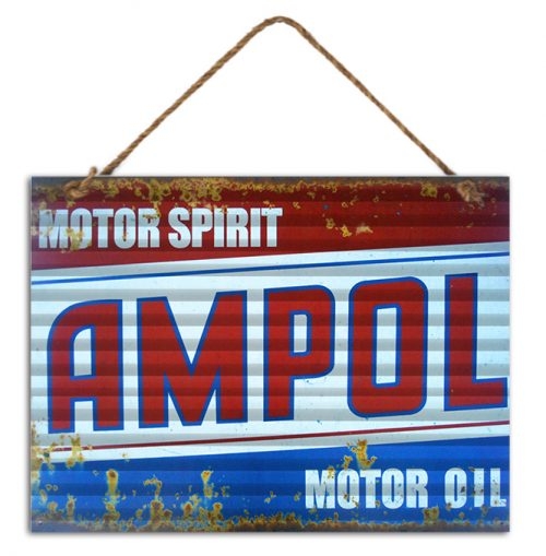 AMPOL Motor-Oil Corrugated Tin-Sign