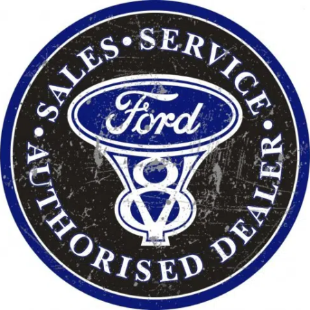 Ford Large-Round Tin Metal-Sign