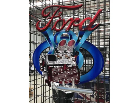 Ford V8 Flathead Tin Metal Sign
