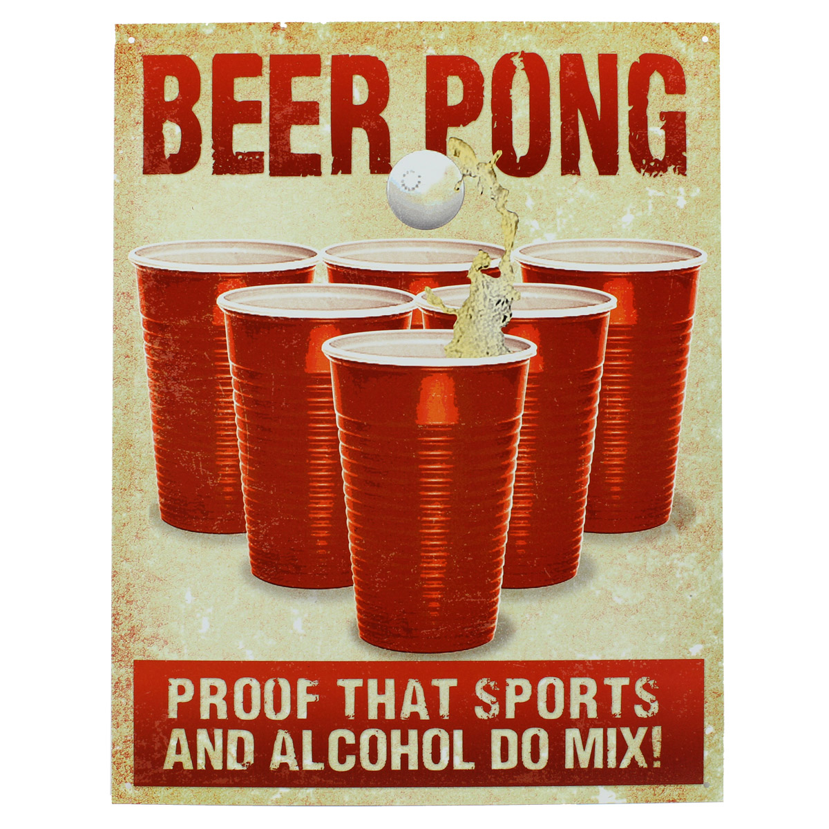 Beer Pong Tin Sign 