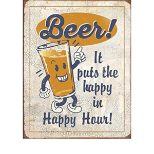 Beer Happy-Hour Tin Sign