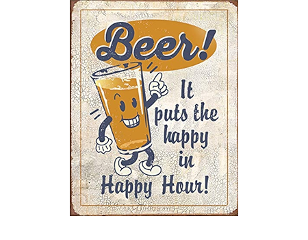 Beer Happy-Hour Tin Sign