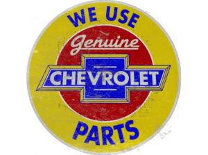 Chevrolet-Genuine Parts-Round Tin Sign