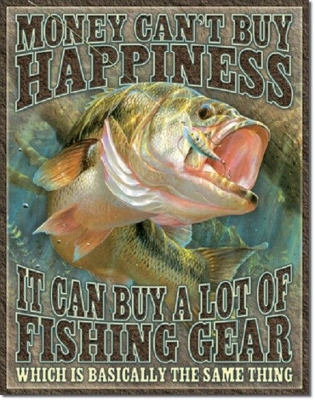 Fishing Happiness Tin Sign