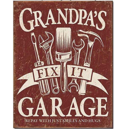 Grandpa's-Garage Fix-It Tin Sign