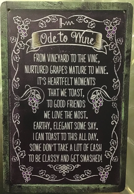 Ode To Wine Tin-Sign