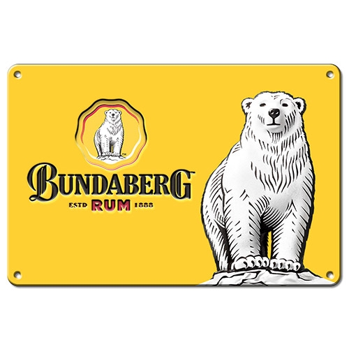 Bundaberg-Rum Yellow Tin Sign