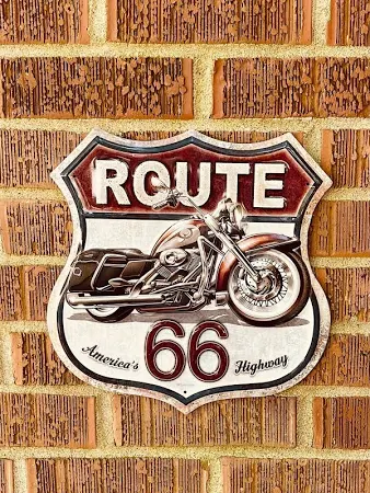 Route 66 Bike Tin Sign