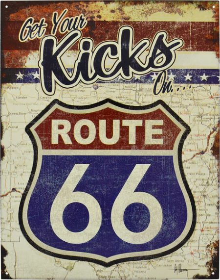 Route-66 Get-Your-Kicks Tin Sign