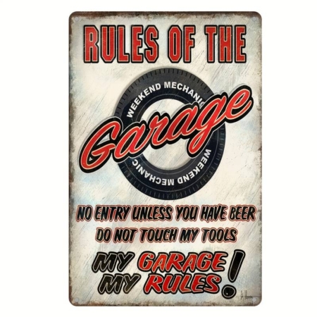 Rules-Of-The Garage Tin Sign