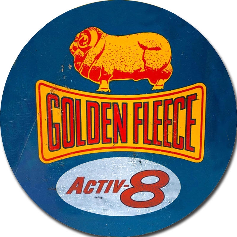 Golden-Fleece Round Tin Sign