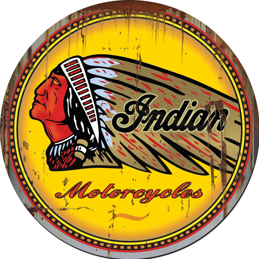 Indian-Motorcycles Round Tin Sign