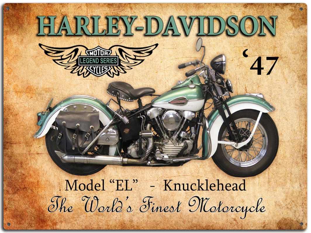 Harley-Davidson 1947 Knucklehead Tin-Sign