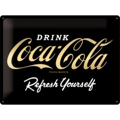 Coca-Cola Black Tin Sign