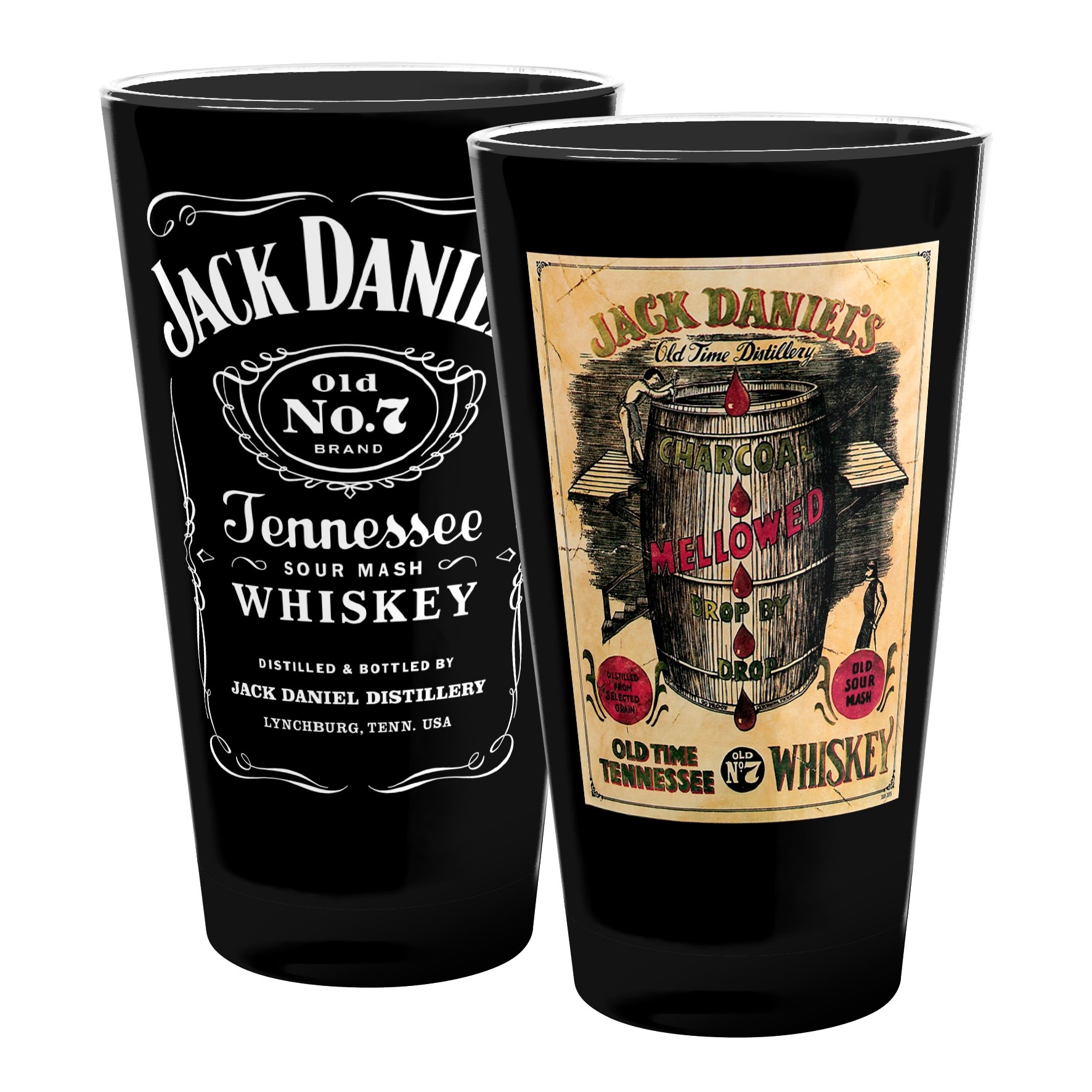 Jack Daniel's Set of 2 Coloured-Conical Glasses