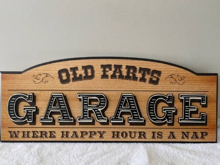 Old Farts Garage Timber-Sign