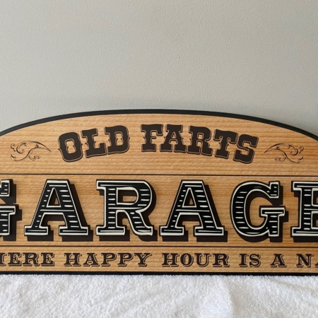 Old Farts Garage Timber-Sign