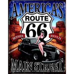 Route 66 America's-Main-Street Tin-Sign