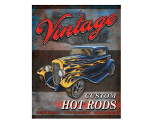 Vintage Custom Hot Rods Tin Sign