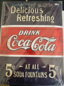Refreshing Coca-Cola Tin-Plate Sign