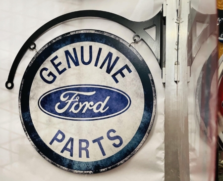 Ford Genuine-Parts Double-Sided Tin-Metal-Sign with Hanger