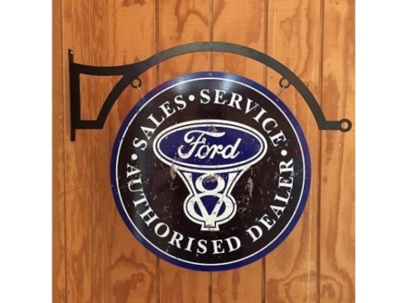 Ford-V8 Large-Round-Sign with-Hanger