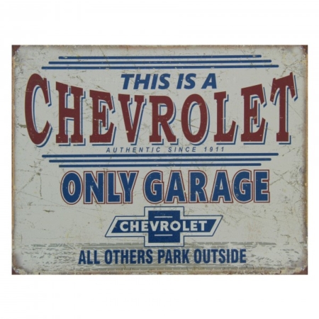 Chevrolet Only Garage Tin Sign