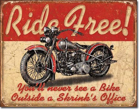 Motorcycle Ride Free Tin Sign